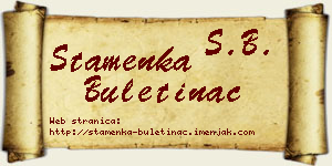 Stamenka Buletinac vizit kartica